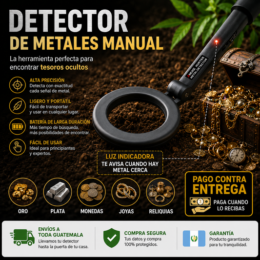 Detector de Metales PRO | Encuentra Oro, Monedas y Joyas en Guatemala